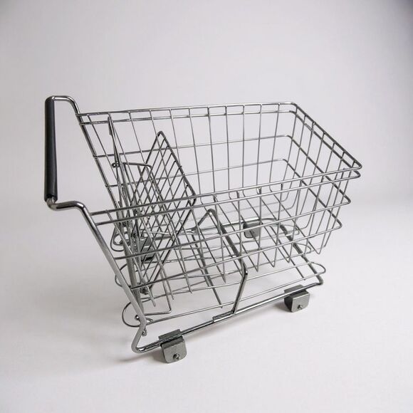 Toy Grocery Cart Old Country Mini Shopping Cart/Buggy for Dolls Metal 10 inch - Picture 1 of 9